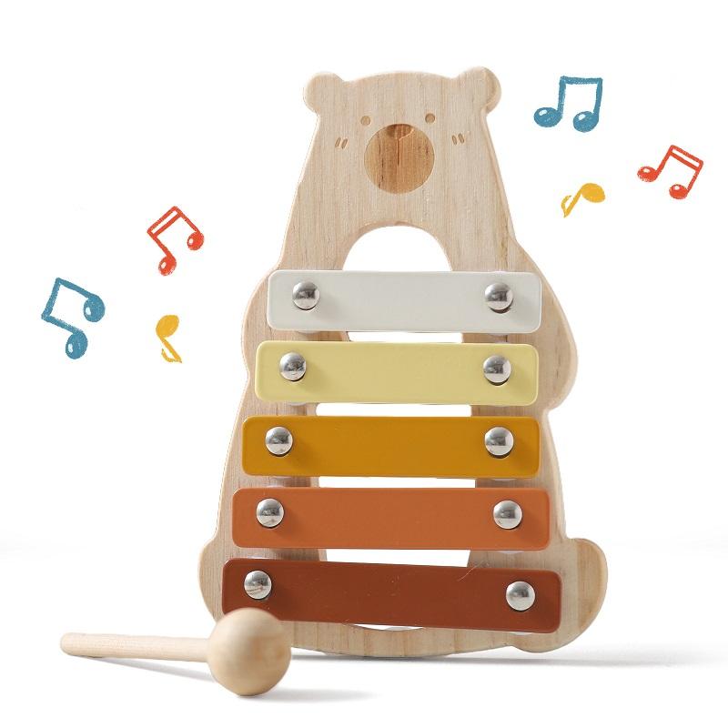 Baby Montessori Toys Cartoon Bear Percussion Instrument Toys Educational Preschool Toy for Baby Early Musical Instruments Gift