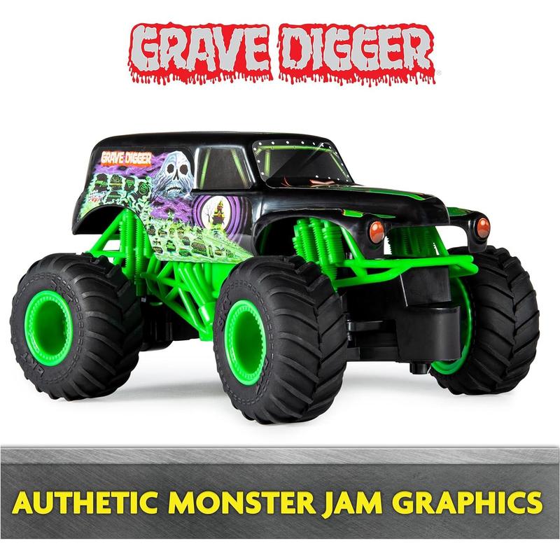 Monster Jam, Official Grave Digger Remote Control Monster Truck, 1:24 Scale, 2.4 GHz, Kids Toys for Boys and Girls Ages 4 and up