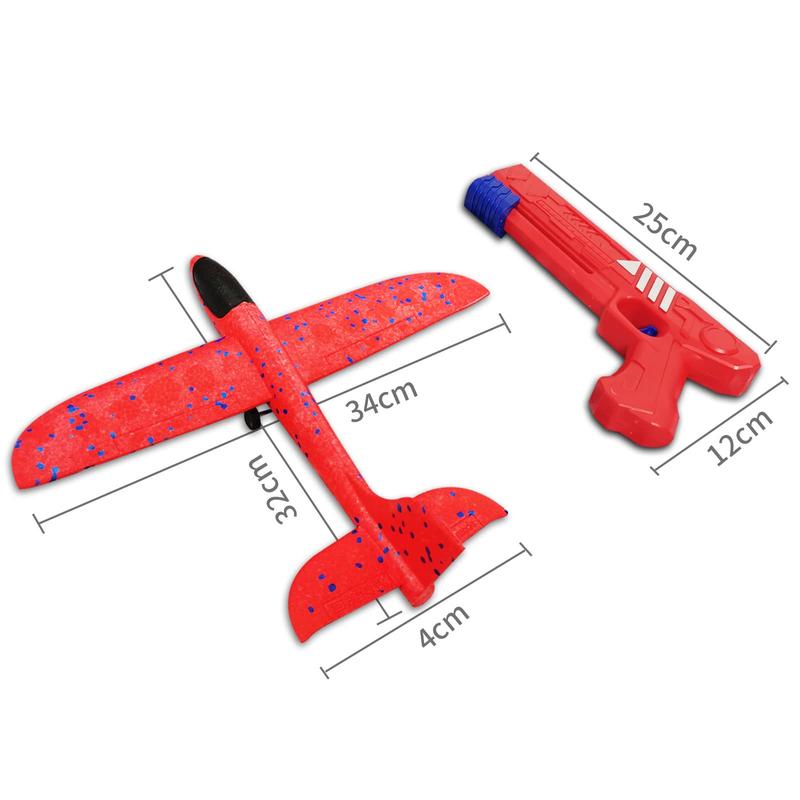 Boy Toys 2 Pack Airplane Launcher Toys, 2 Flight Modes Outdoor Throwing Foam Glider with Catapult Plane Gun Birthday Gift for 6+ Years Old Kid flying  ball Bubble Plane Large LED