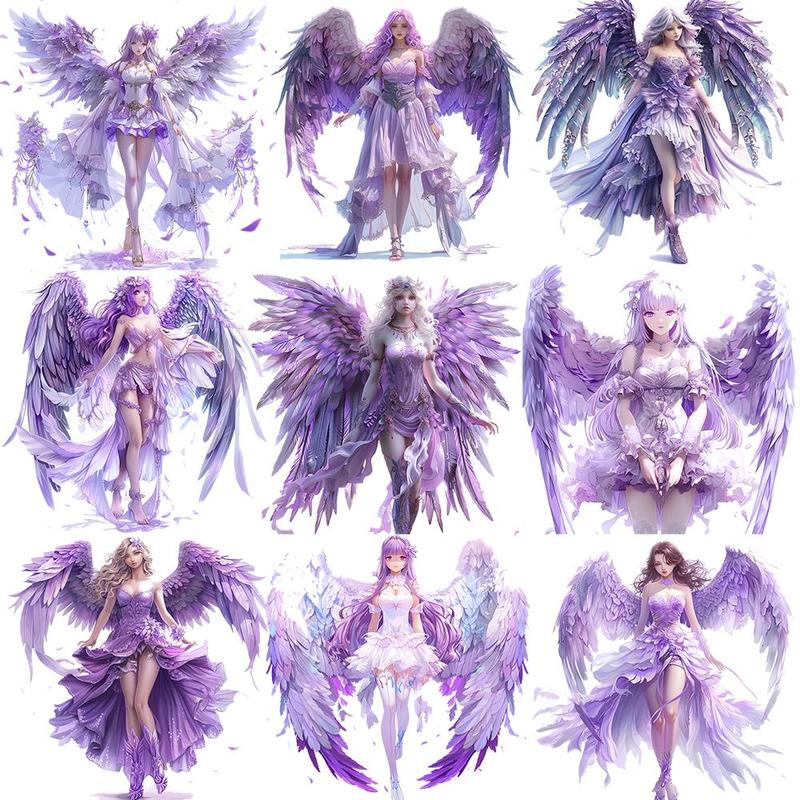 Angel Girl Pattern Sticker, 20pcs set DIY Decorative Sticker, DIY Decals for Scrapbooking, Journaling, Gift Wrapping, Greeting Cards, DIY Crafts Projects