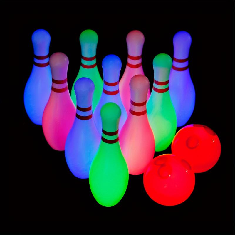 Light Up Kids Bowling Set, Includes 10 Pins And 2 Balls, Bowling Pin Toy Set For Kids Toddler Indoor And Outdoor Games, Suitable For Boys And Girls, Set Of 12, Height 7.87 Inches