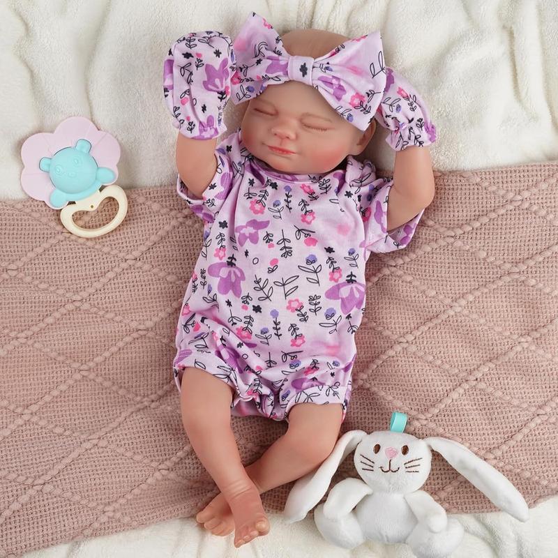 BABESIDE Lifelike Reborn Baby Dolls Skylar - 17 Inch Full Vinyl Body Realistic Newborn Baby Sweet Smile Real Life Baby Dolls Girl with Toy Accessories Gift Set for Kids Age 3+ & Collection