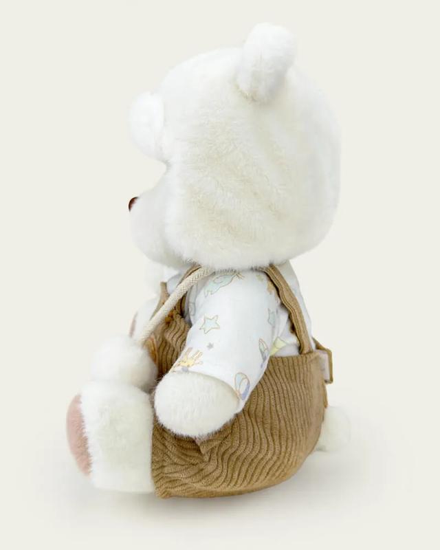 Getahug White Mink Hat Brown Overalls Bear | Handmade Jointed Teddy Bear Gift