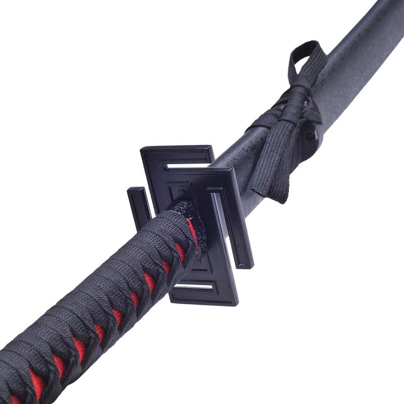 Kurosaki Ichigo Sword 41 Inc No Sharp Cosplay Porp Katana Shark 1065 Carbon Steel Black Blade With a Stand