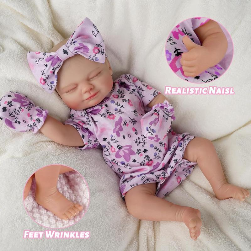 BABESIDE Lifelike Reborn Baby Dolls Skylar - 17 Inch Full Vinyl Body Realistic Newborn Baby Sweet Smile Real Life Baby Dolls Girl with Toy Accessories Gift Set for Kids Age 3+ & Collection