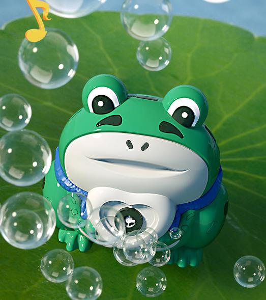 Electric Frog Bubble Machine, Electric Bubble Gun, Automatic Bubble Camera, Children's Cartoon Bubble Camera, Lighting, Music, Frog, Birthday Gift, Children's Gift, Christmas Gift, Christmas Eve Gift