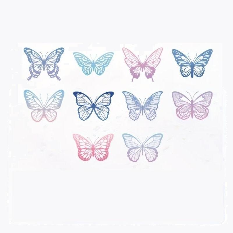 Butterfly Hollow Lace Design Decorative Sticker, 20 Sheets pack Decorative Sticker, DIY Material Decorative Sticker for Journal & Crafts & Photo Album Decor, Bedroom Decor