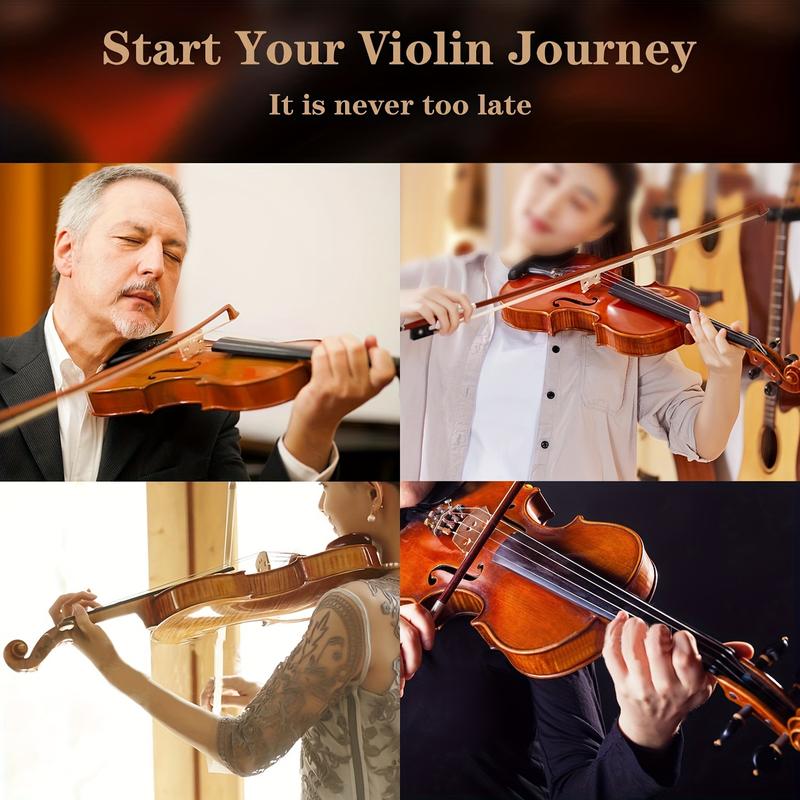 Oneder Premium Violin Set for Adults Performance - Vintage Fiddle for Beginners with Hard Case, Bow, Shoulder Rest, Rosin, Tuner, Extra Bridge Strings