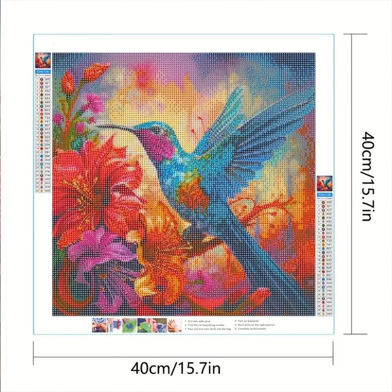 Hummingbird Pattern DIY Diamond Art Painting Without Frame, DIY 5D Diamond Arts Painting Kit, Wall Art Decor For Home Living Room Bedroom