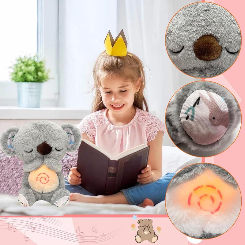 Anxiety Relief Plush Animal Breathing Relief Plush Animal Baby Sound Machine with Sensory Details Music Lights and Rhythmic Breathing Movements