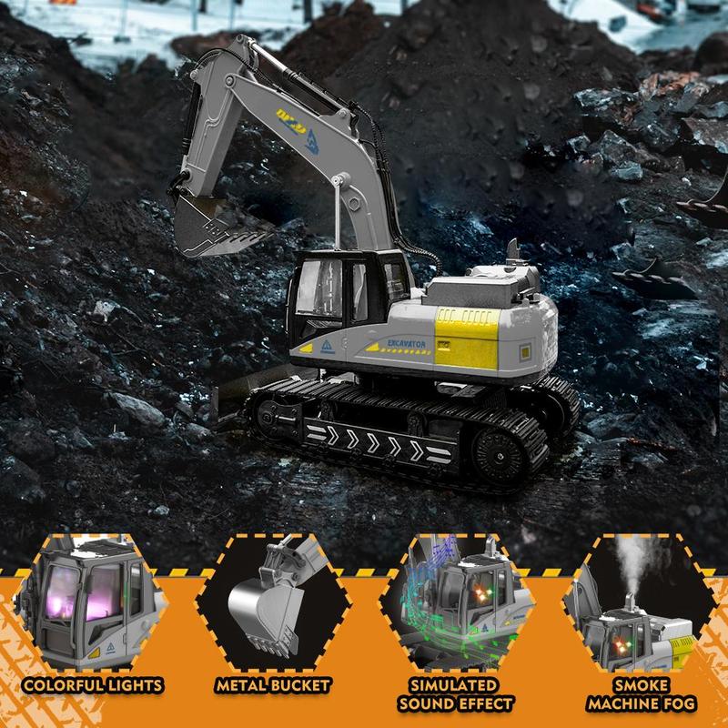 Remote Control Excavator Toy, 1 Set Operation Multi-joint Controllable Excavator Toy, Simulation Electric Excavator Toy, Excavator Model Toy