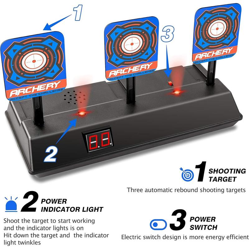 KKONES Electric Scoring Auto Reset Dart Toy Gun for Nerf Guns, Shooting Toys for Age 3-6+ Years Old Kids