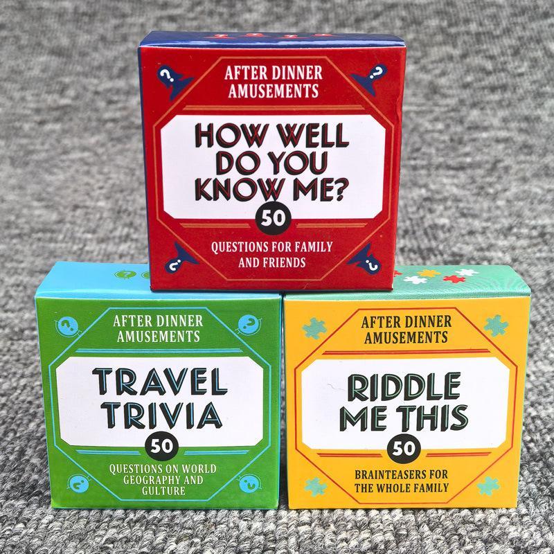 Travel Trivia Card Game, 1 Box 50 Questions on World Geography & Culture, Portable Camping & Holiday Games for Friends & Family Party