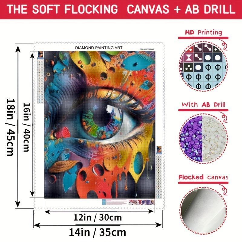 5D Diamond Arts Colorful Painting Kit, Eye Pattern DIY Rhinestone Embroidery Set, Home Wall Craft Decoration without Frame