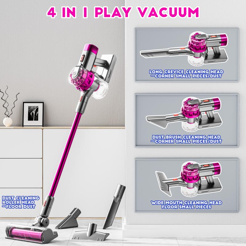 4-in-1  Vacuum That Really Work, Toddler Pretend Play  Toy Set W  Light & Sound, Interactive Toy Cleaner Birthday Idea for 2 3 4 5 6+ Year Girl Boy Cleaning  clean toy     vacuum montessori  cooking toy  vacuum toy vacuum Vacuum Cleaner with Music