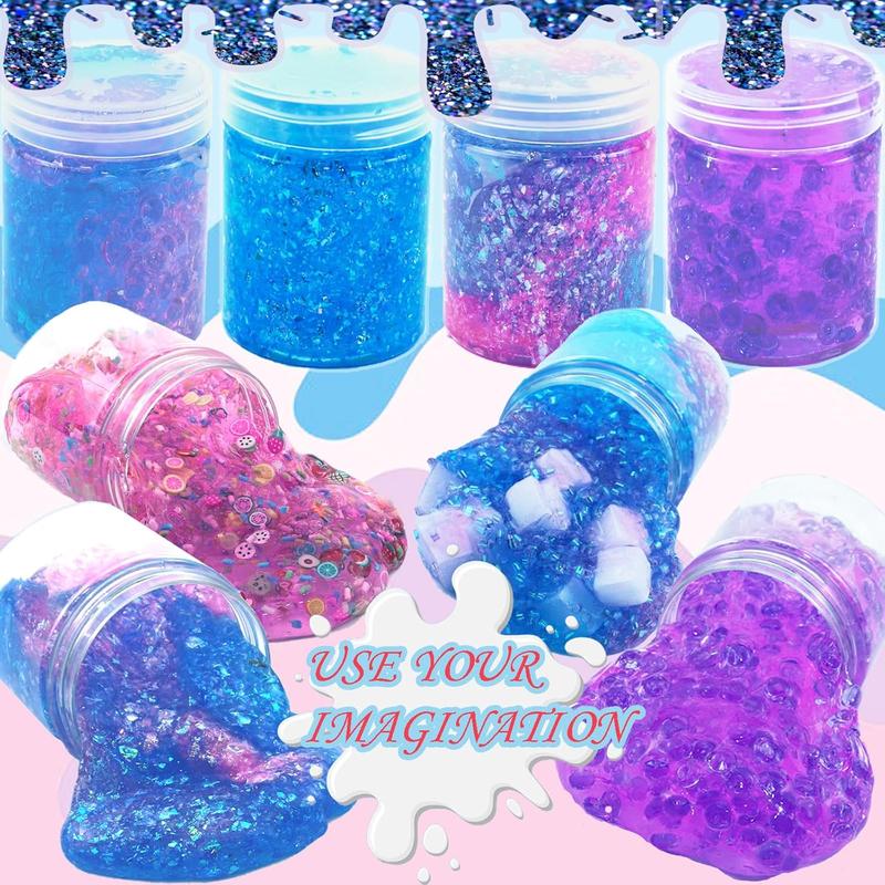 Slime Kit Confetti Slime, Glimmer Crunchy Slime, Foam Slime, Jelly Cubes Slime, Stress Relief Toys, Party Favors for Kids, for Girl Boys 6 7 8 9 10 11 12