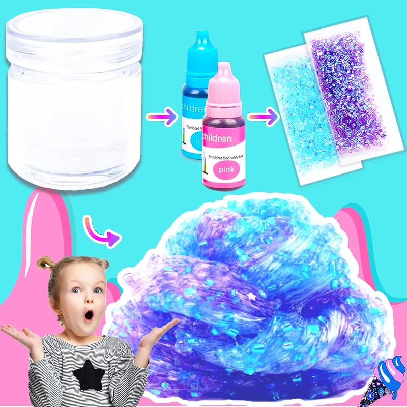 Slime Kit Confetti Slime, Glimmer Crunchy Slime, Foam Slime, Jelly Cubes Slime, Stress Relief Toys, Party Favors for Kids, for Girl Boys 6 7 8 9 10 11 12