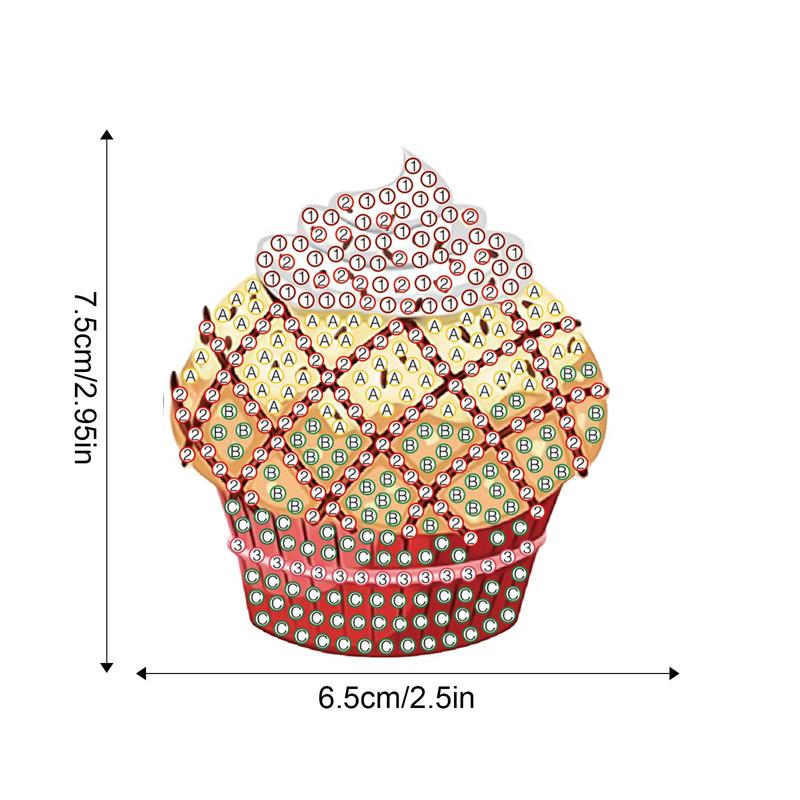 Cupcake Pattern DIY Diamond Art Painting Kit, 8 Counts DIY Diamond Art Painting Kit, DIY Decorative Art Picture for Home Wall Decor