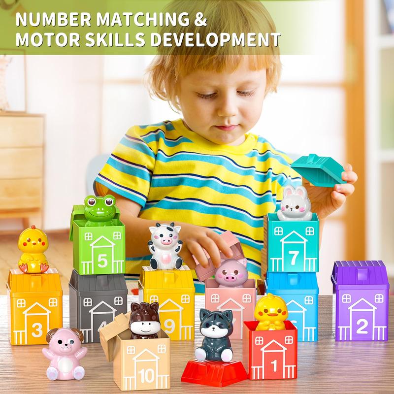 Learning Toy , 20PCS Farm Animals Toys Montessori Counting, Matching, Sorting Sensory Toys,Christmas Birthday Gifts Toys