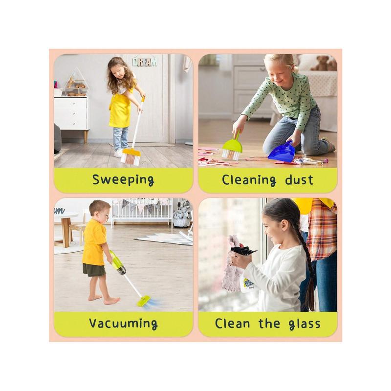 Kids Cleaning Set, Detachable 29 PCS Pretend Play Kids Housekeeping Kit With Working Vacuum Cleaner, Broom, Mop, Dust Pan, Pretend Play House Cleaning Tools Set Gift For 3 4 5+ Kids (Red),Christmas Toys  Gifts