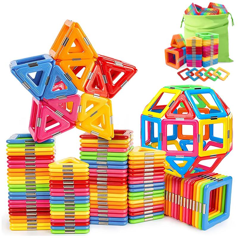 Magnetic Building Blocks Big Size STEM Toys Learning Educational Constructor Set Magnet Toys For Children Toys for Kids Birthday Gifts Magnet Tiles