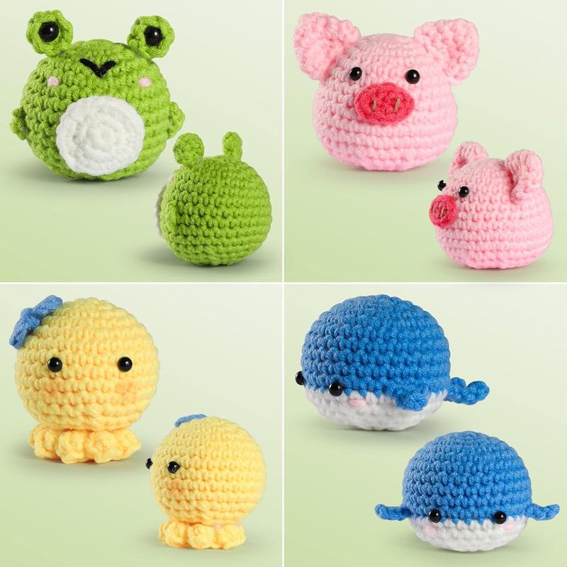 Animals Beginners Crochet Kits - Crochet Set for Starters Adult Kids with Step-by-Step Video Tutorials and Enough Yarns, Hook, Accessories