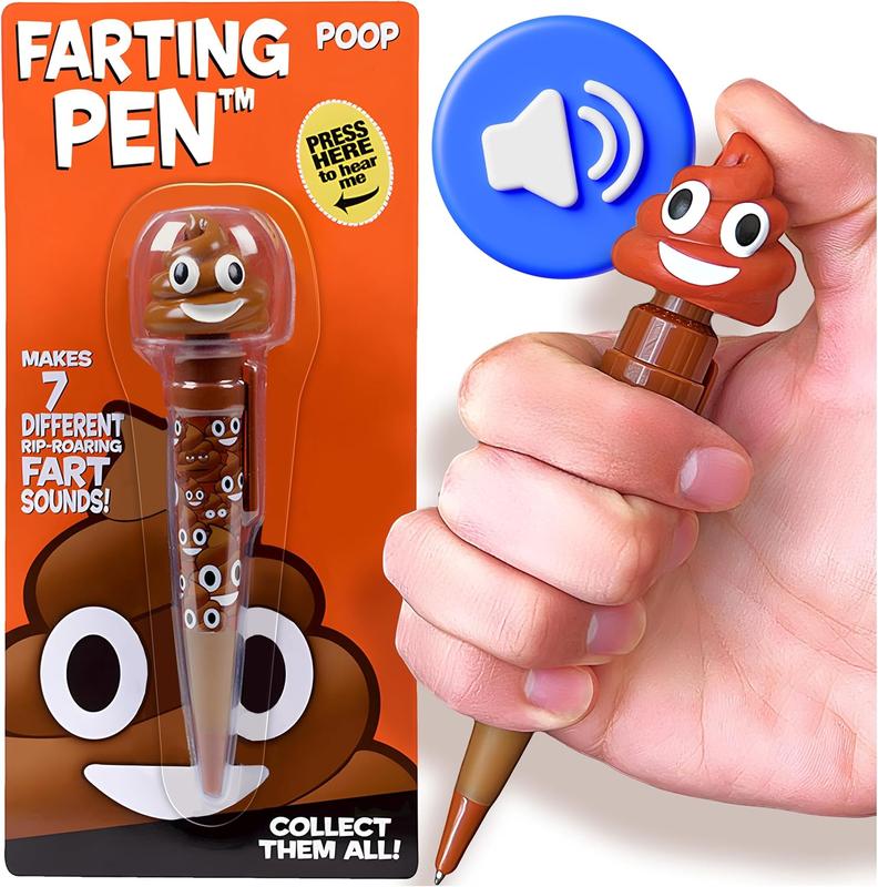 Farting Poop Pen Makes 7 Funny Fart Sounds - Perfect Stocking Stuffers for Kids, Teens & Boys - This Poop Pen Makes Funny Gifts for the Entire Family - Great Fart Pen Gag Gifts with Big Laughs