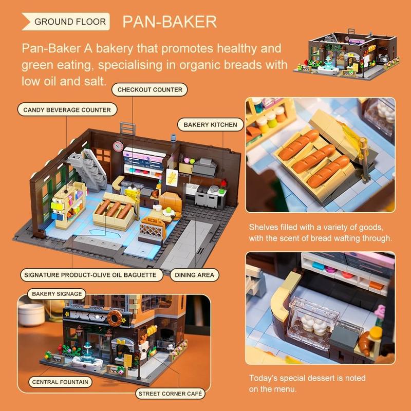 PANTASY European Bakery Modular Building Set, Construction Building Kit for Adults and Teen, Famous Landmarks Collection Model Building Blocks Set Toys, City Simulation, Fall Deals For You, Lowest Price Across All Platforms (2663 pieces) (85013)