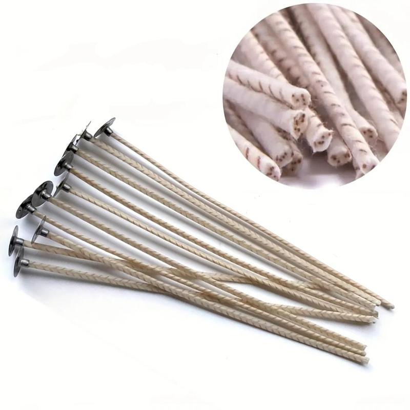 6 Inch Soy Candle Wicks, 100pcs set Candle Making Supplies, Thick Candle Wicks with Base, DIY Candle Making Supplies for Home Decor