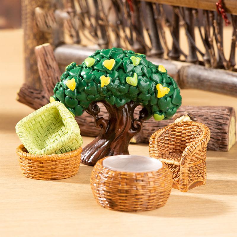 1 12 Dollhouse Simulation Bamboo Basket Chair Dustpan Dollhouse Miniature Furniture Decoration Dolls House Accessories