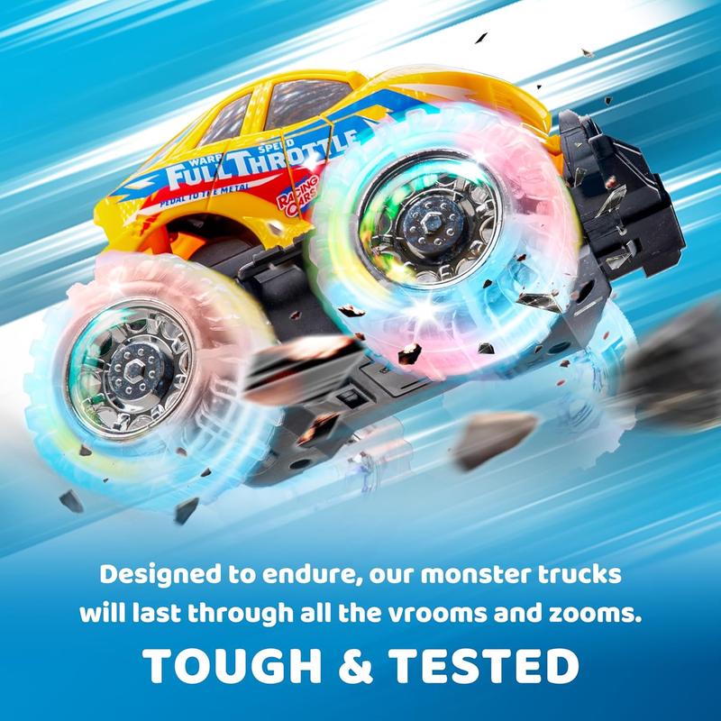 Christmas gift  3 Pack Light Up Monster Trucks for Boys and Girls - Motion Activated Light-Up Cars for Toddlers