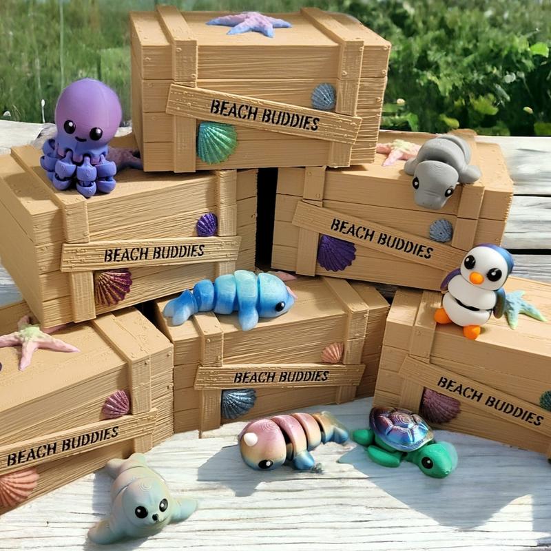 Beach Buddies Fun Pack - 3D Printed Beach-Themed Collectibles for Summer