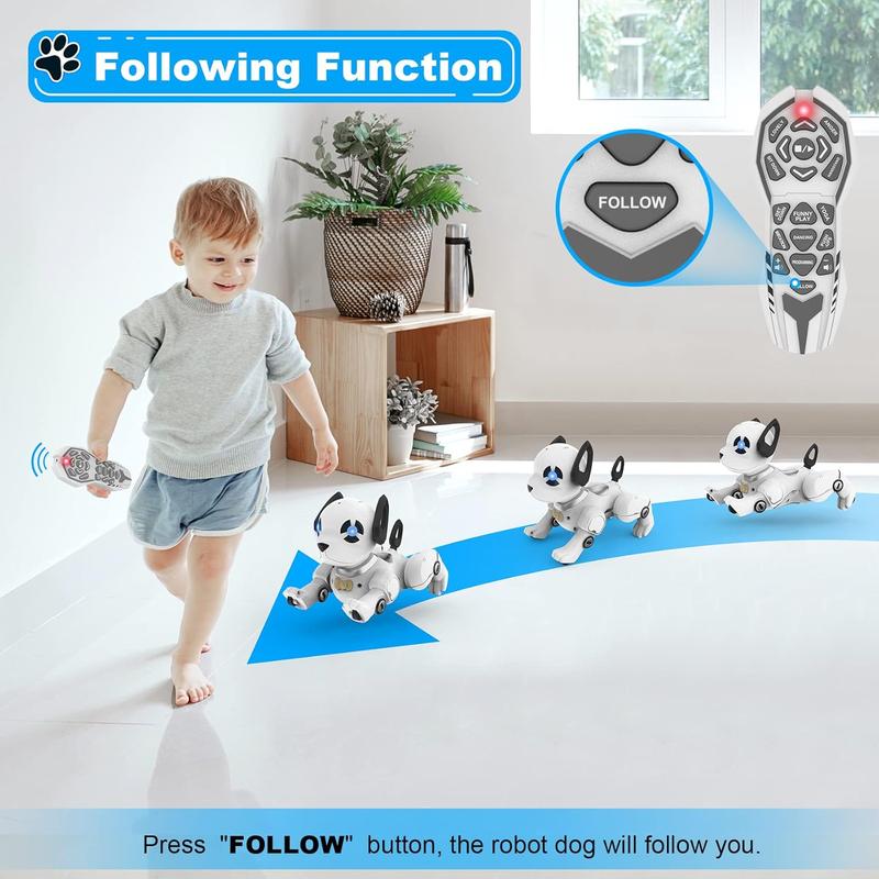 Remote Control Robot Dog Toy, RC Dog Programmable Smart Interactive Robotic Pets, RC Stunt Robot Toys Dog Imitates Animals Music Dancing Handstand Push-up Follow Functions for Boys Girls Toy