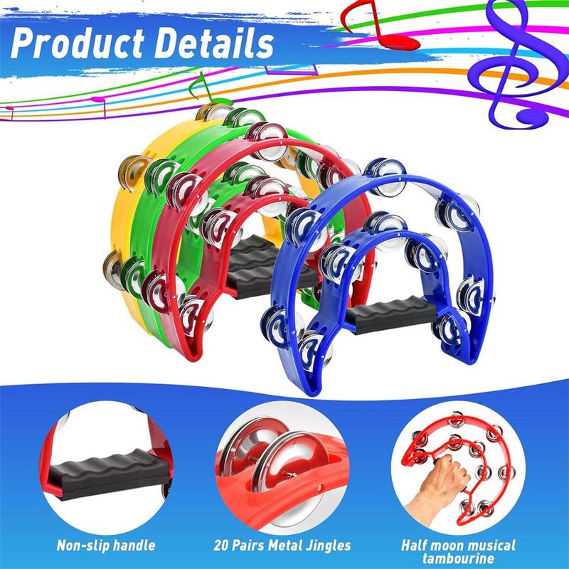 Double-layer Tambourine, 1 Count Musical Instrument Toy, Hand Bell Ring Rattle Toy, Music Gift for Karaoke Dance Party, Orff Musical Instrument