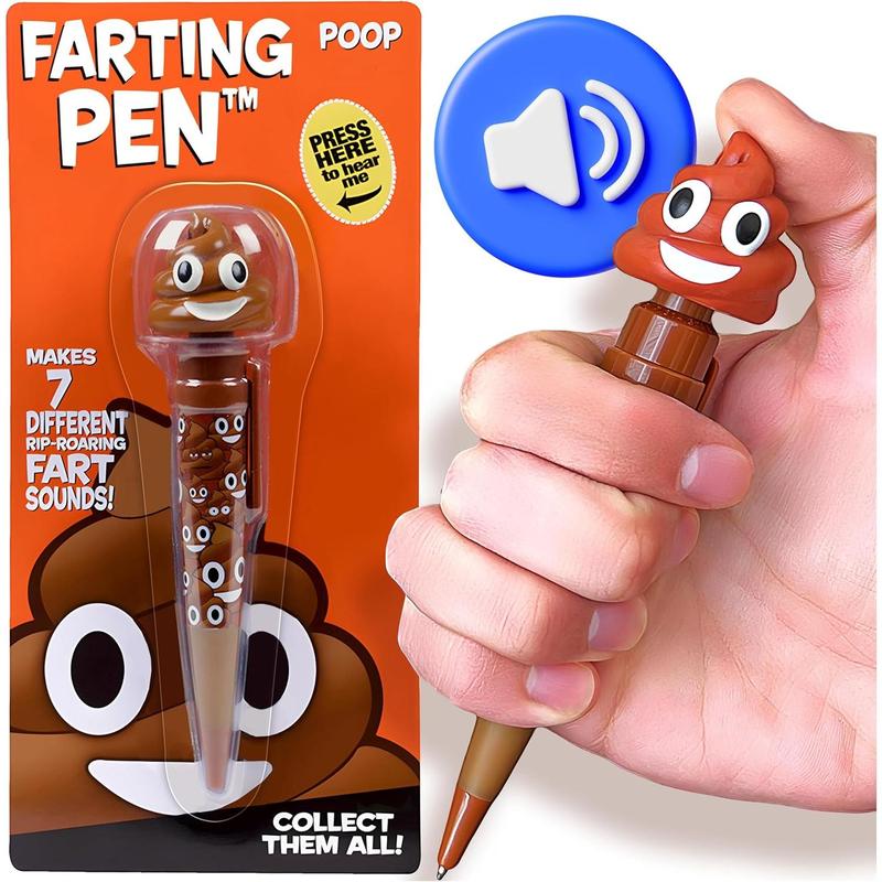 Farting Poop Pen - 7 Funny Sounds, Funny Gifts, Halloween Games, Farting Pen Gag Gifts Funny for Kids, Poop Gifts for Kids Funny, Poop Pen that Farts for Trick or Treating