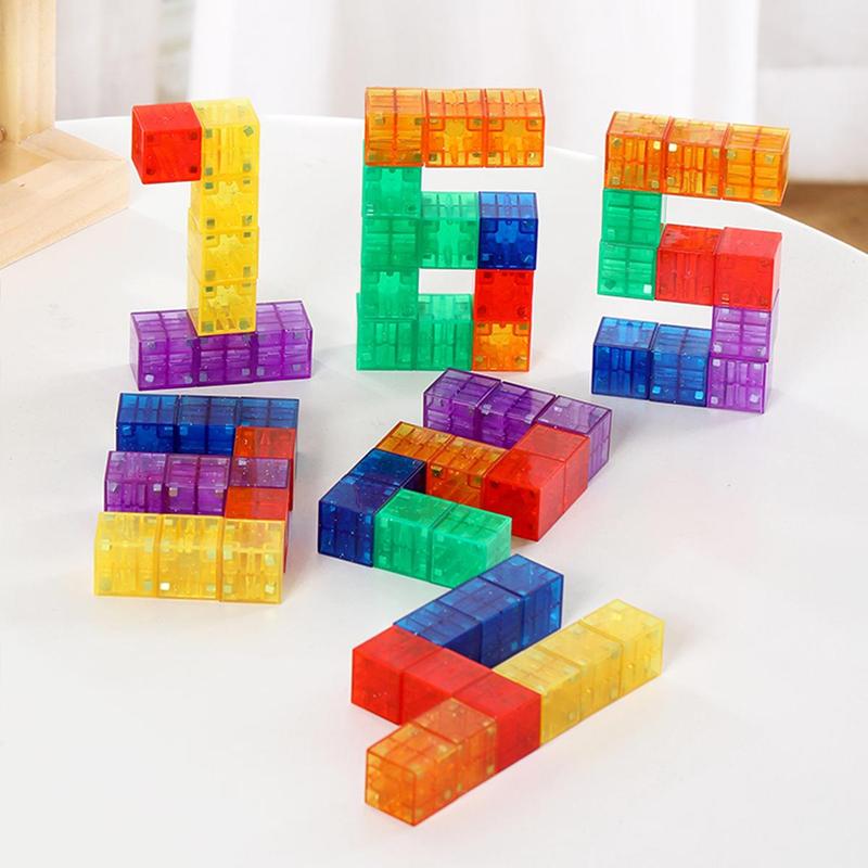 Transparent Magnetic Building Blocks, Colorful Magnetic Stacking Blocks, Early Education STEM Sensory Montessori Toy, Gift for Kids