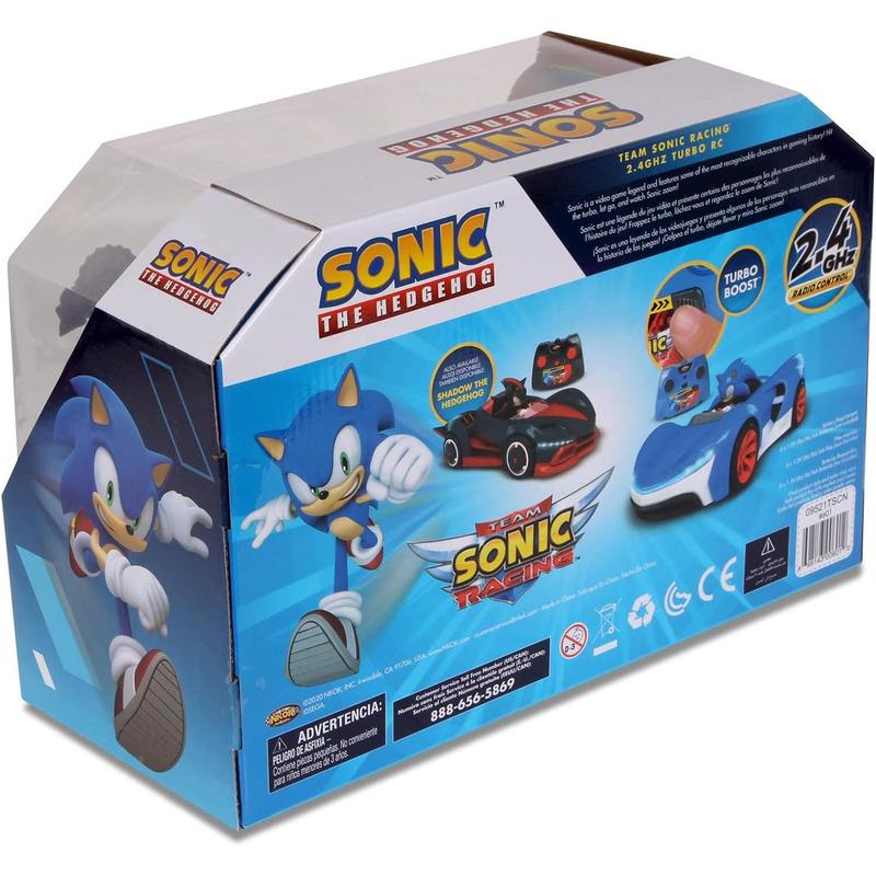 NKOK Team Sonic Racing 2.4GHz Radio Control Toy Car with Turbo Boost - Sonic The Hedgehog 601, Features Working Lights, Adjustable Front Wheel Alignment, Super Fun and Easy, Ages 6 and up