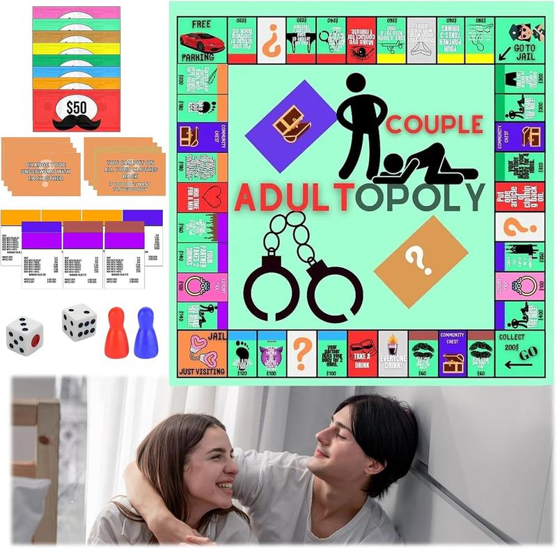 Adultopoly Board Game Couples Adultopoly Date Night Game Fun Interactive Relationship Card Game Conversation Cards For Couples