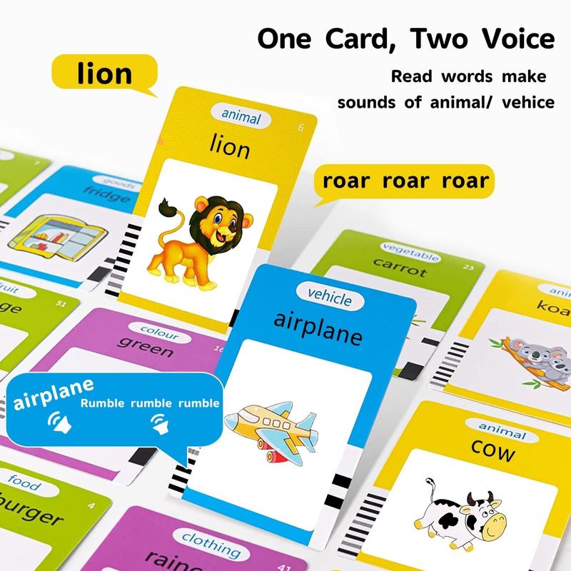 224 510 Words Alphabet Bilingual TalkingFlash Cards for 3-8 Years Toddlers, Pocket Speech Buddy Therapy AutismToyS, Educational Learning InteractiveToy for Boys Girls Kids Gifts Blue