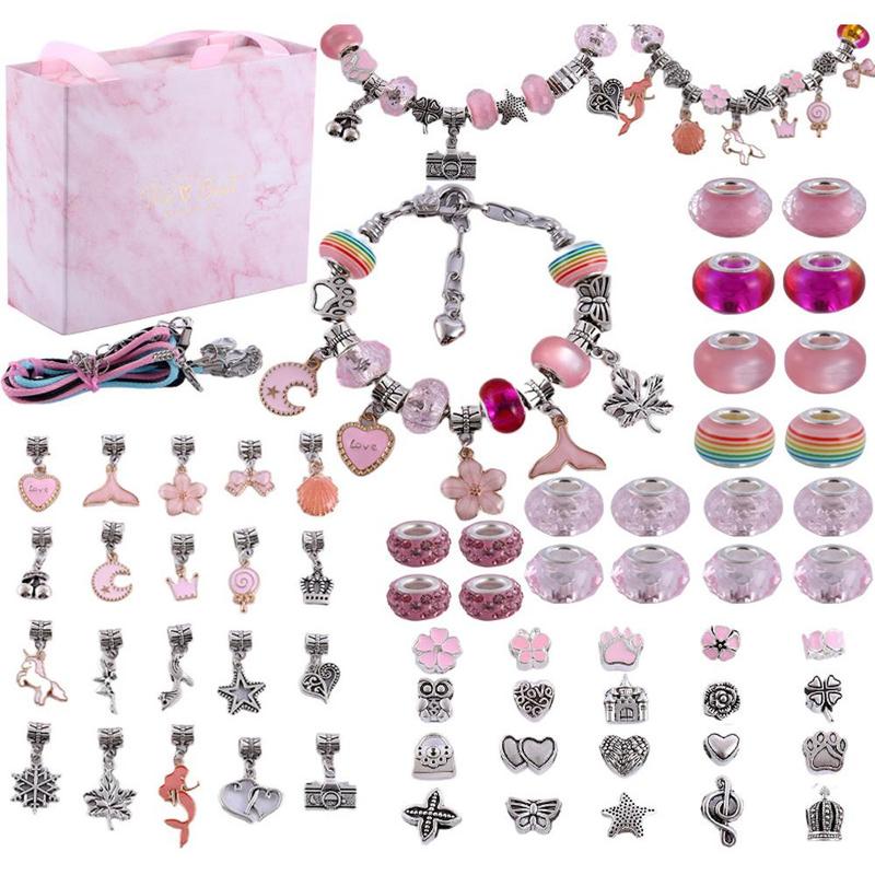 Creative DIY Handmade Crystal Bracelets, 63pcs set DIY Materials For Decoration & Jewelry Making