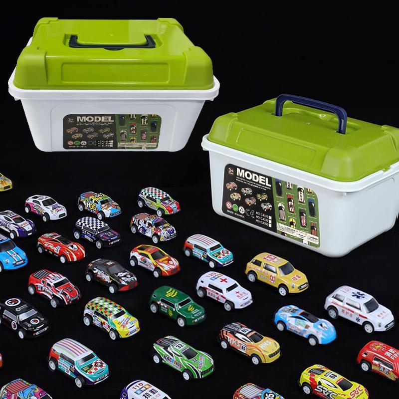 Random Car Toy with Storage Box, 20 30 50pcs Pull Back Car Toy, Classic Car Model Toy, Mini Toy Race Cars, Birthday Gifts