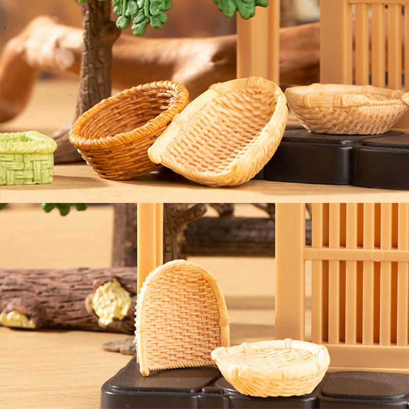 1 12 Dollhouse Simulation Bamboo Basket Chair Dustpan Dollhouse Miniature Furniture Decoration Dolls House Accessories