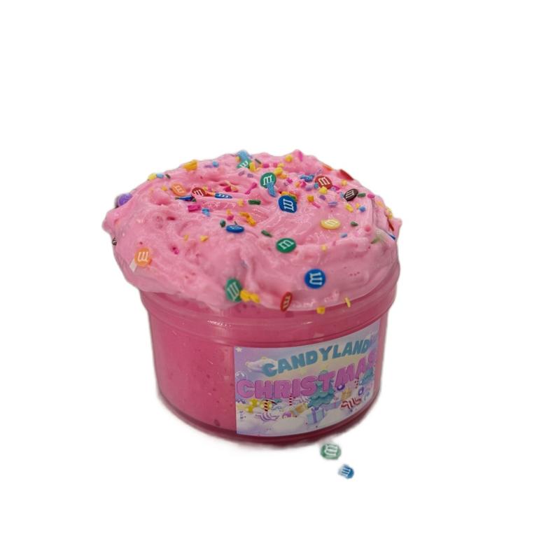 Pink Candy land Christmas Bingsu Crunchy slime