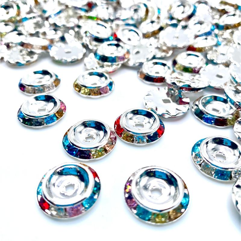 UFO Flying Saucer Spacer Beads | Rhinestone Beads | Beaded | Jewelry Beads