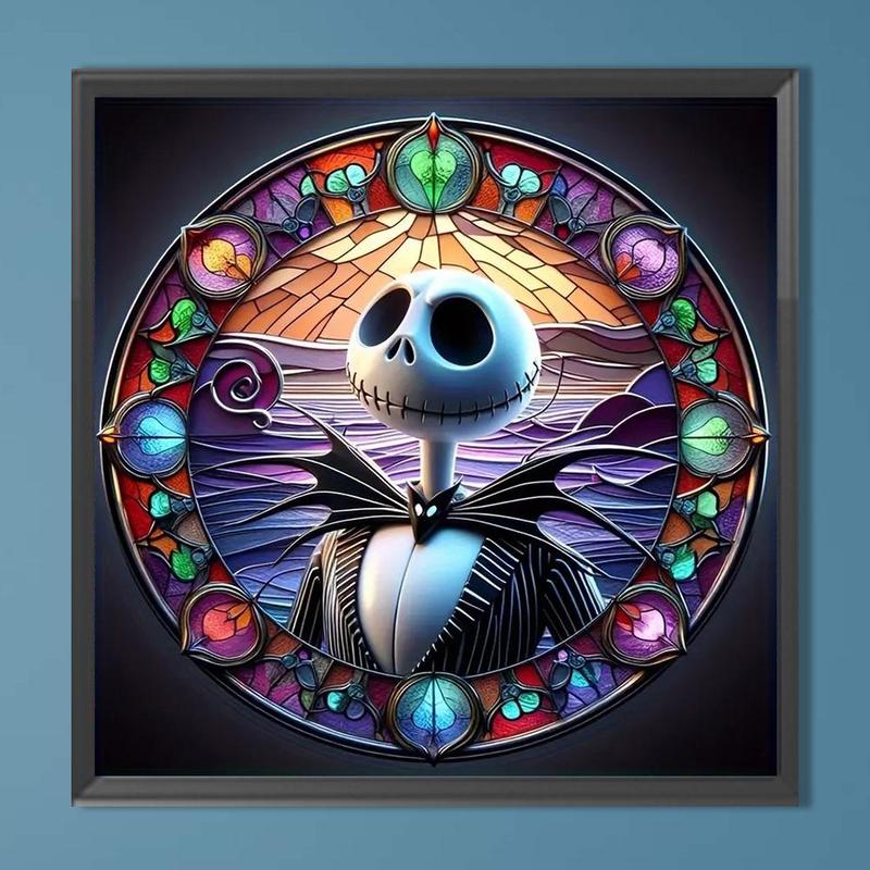 Skellington Pattern Diy Diamond Arts Colorful Painting Kit without Frame, Diy 5d Diamond Arts Colorful Painting for Bedroom Wall Decor