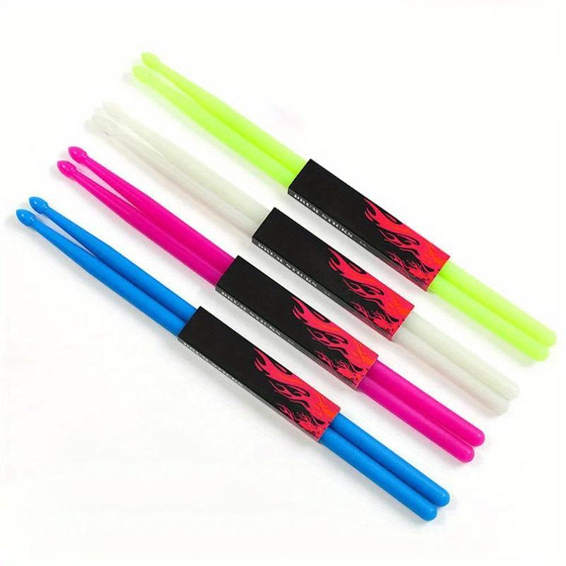 Luminous Drum Sticks, 1 Pair Classic Water Drop Tip Nylon Glowing Drum Sticks, Ideal Accessories for Beginners Stage Performers