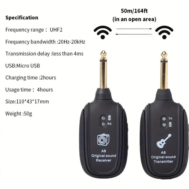 Durable Wireless Electric Harmonica Transmitter Receiver, Wireless BT Harmonica Receiver Electric Harmonica Audio Transmitter, Summer Guitar Gift, Thanksgiving, Chrismats Gift Set