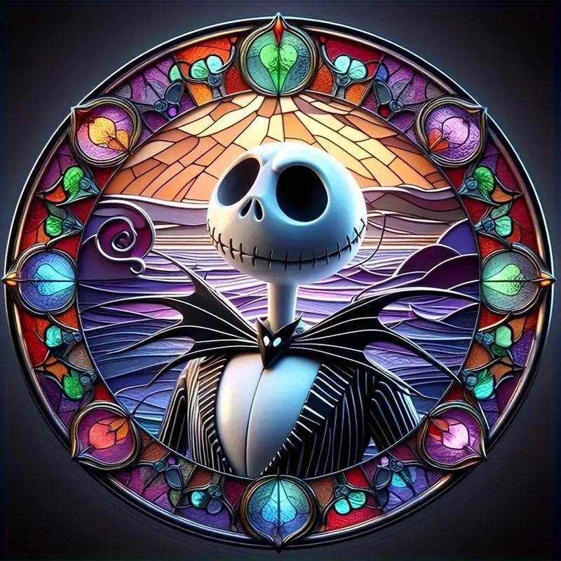 Skellington Pattern Diy Diamond Arts Colorful Painting Kit without Frame, Diy 5d Diamond Arts Colorful Painting for Bedroom Wall Decor