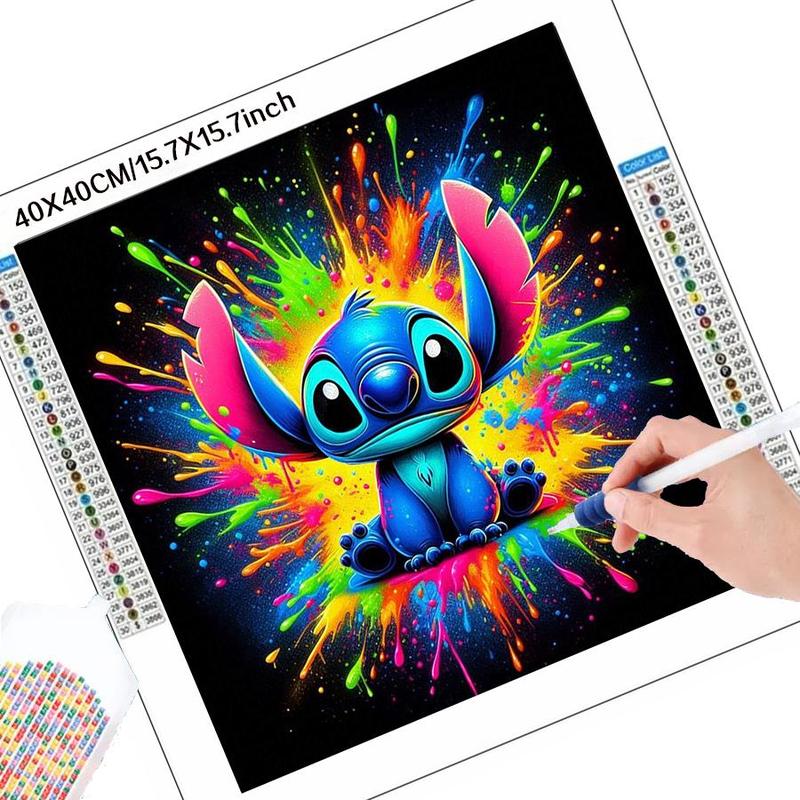 Cartoon Stitch Pattern DIY Diamond Arts Colorful Painting Kit without Frame, DIY 5D Diamond Arts Colorful Painting Kit, Wall Art Decor for Home