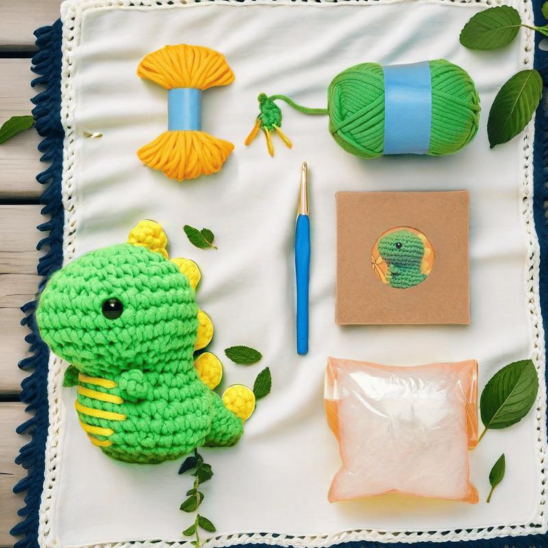 Beginners Crochet Kit | Easy Peasy Dinosaur Yarn, Video Tutorials & Step-by-Step Instructions | Featured on Shark Tank | Learn to Crochet Easily